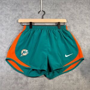 Nike Miami Dolphins Women’s Small Swim Trunks NFL Team Shorts Aqua Orange